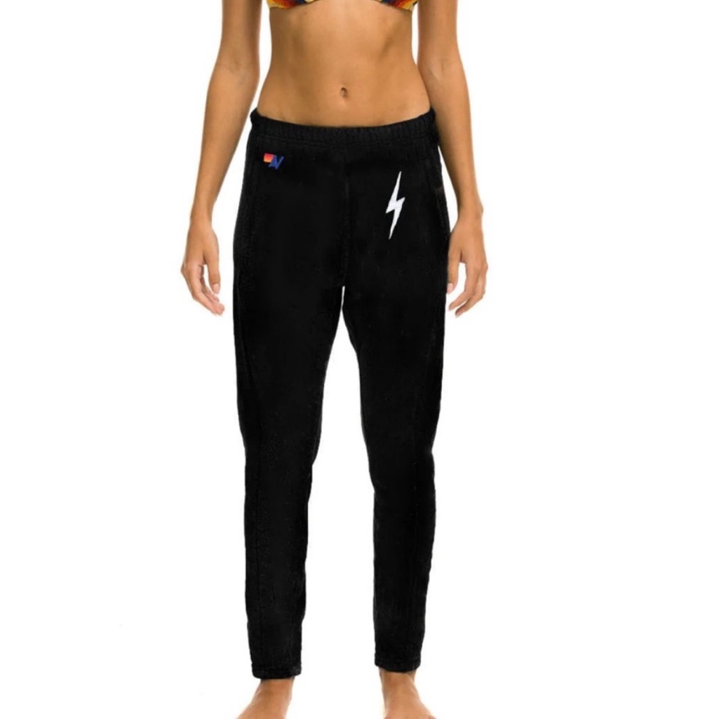 Aviator Nation Bolt Stitch Jogger Sweatpants - Black I White